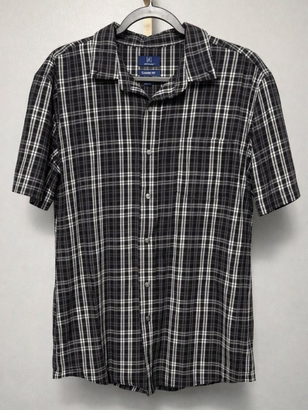 George Men’s Plaid Short‑Sleeve Shirt – Size L (42–44) – Classic Fit